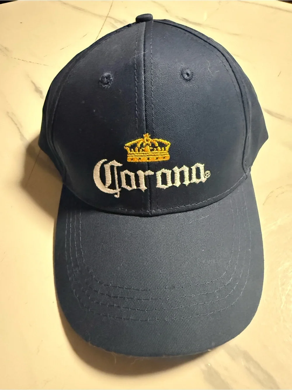Corona Navy Cap with Yellow Crown Embroidery